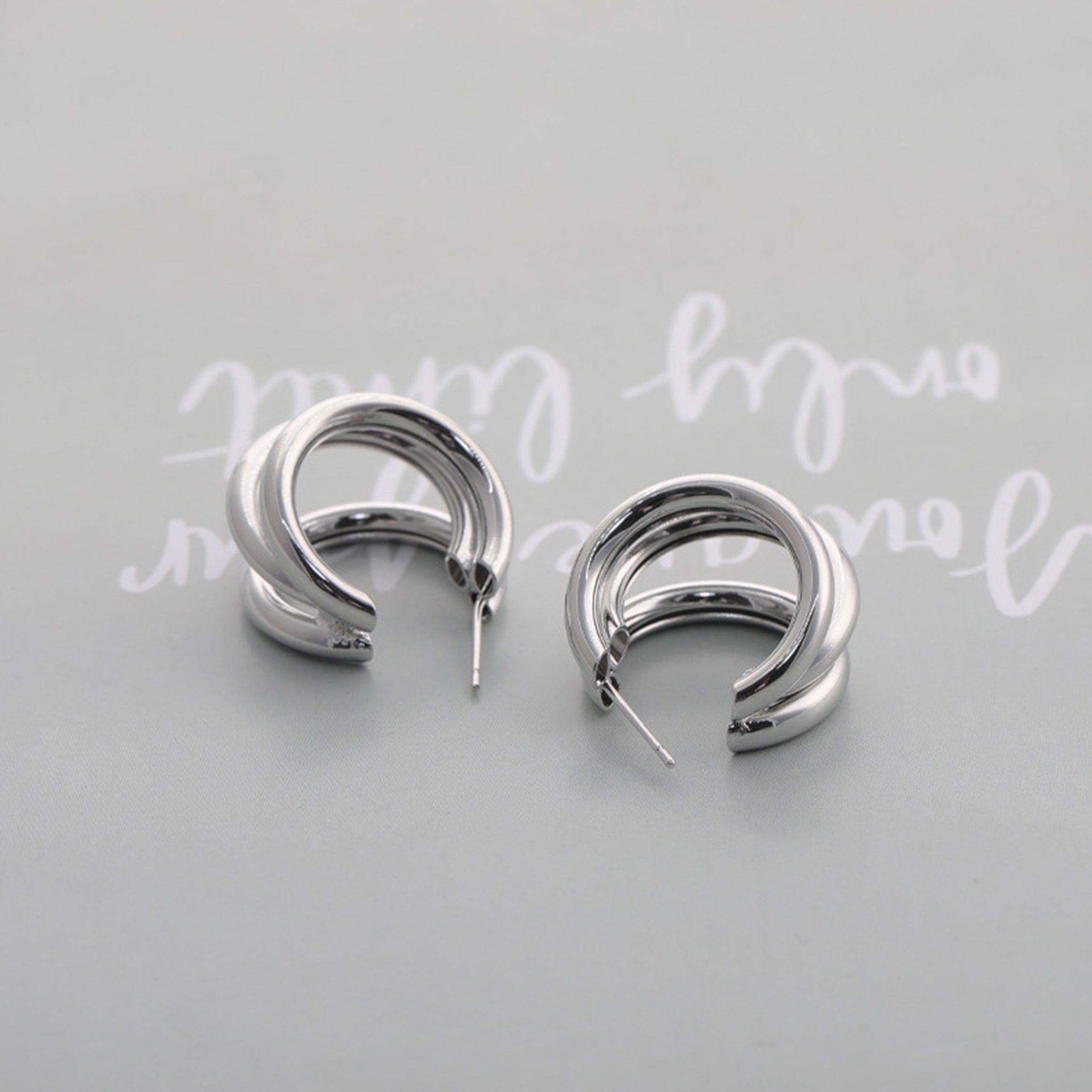 Multi-Layered Circular Gold Earrings