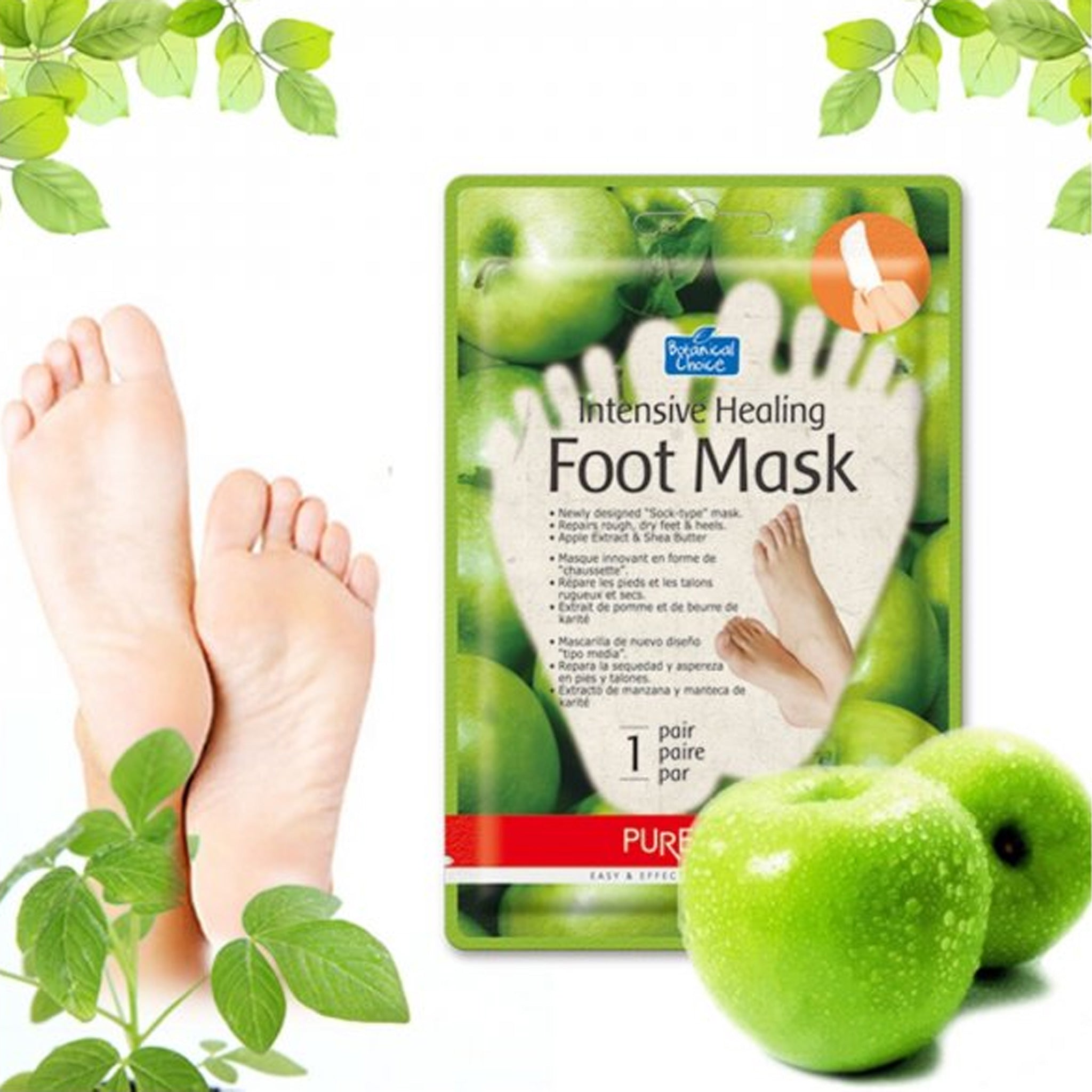 PUREDERM 密集修护足膜 苹果 1对