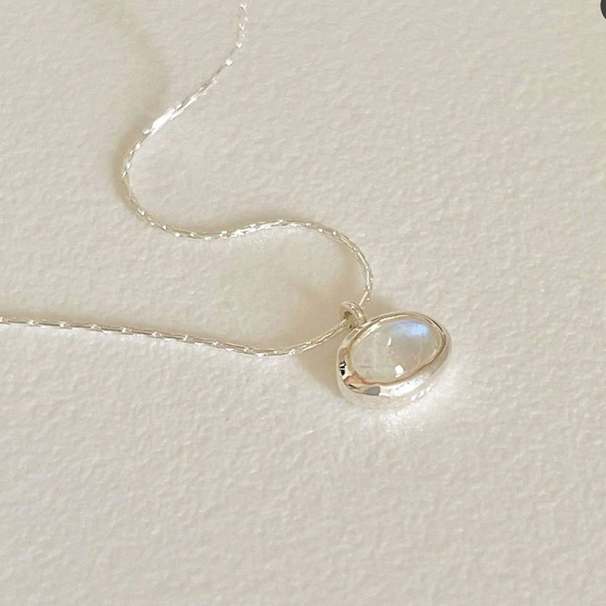 Simulated White Jade Collarbone Necklace