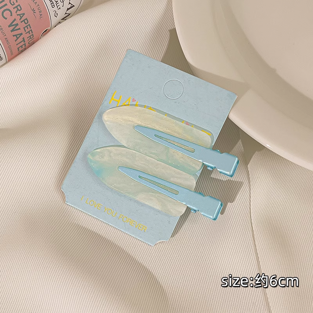 Acetate No-Crease Hair Clips 6 cm 2 pcs