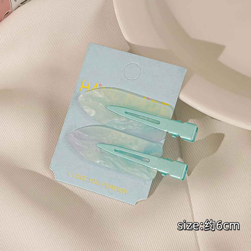 Acetate No-Crease Hair Clips 6 cm 2 pcs