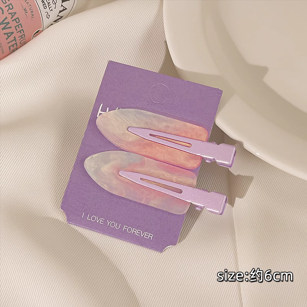Acetate No-Crease Hair Clips 6 cm 2 pcs