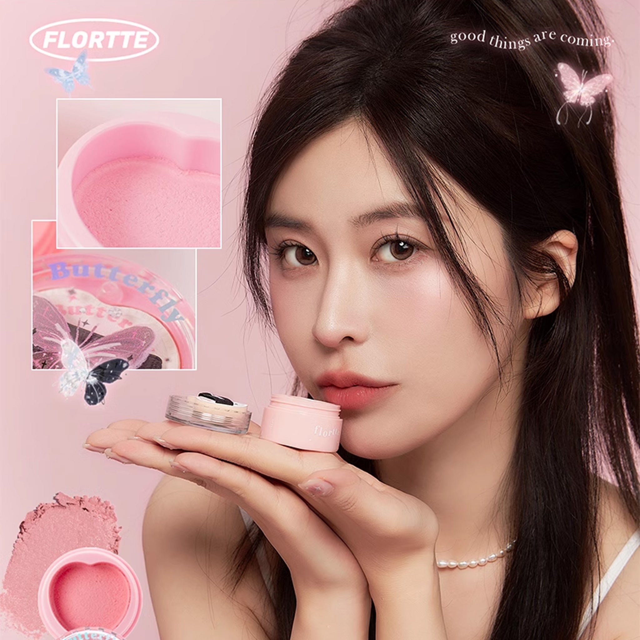 FLORTTE Butterfly Series Blush Cream