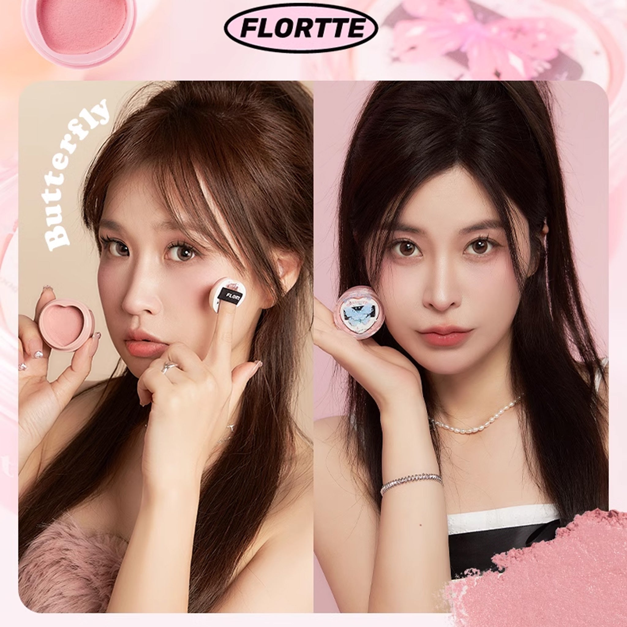 FLORTTE Butterfly Series Blush Cream