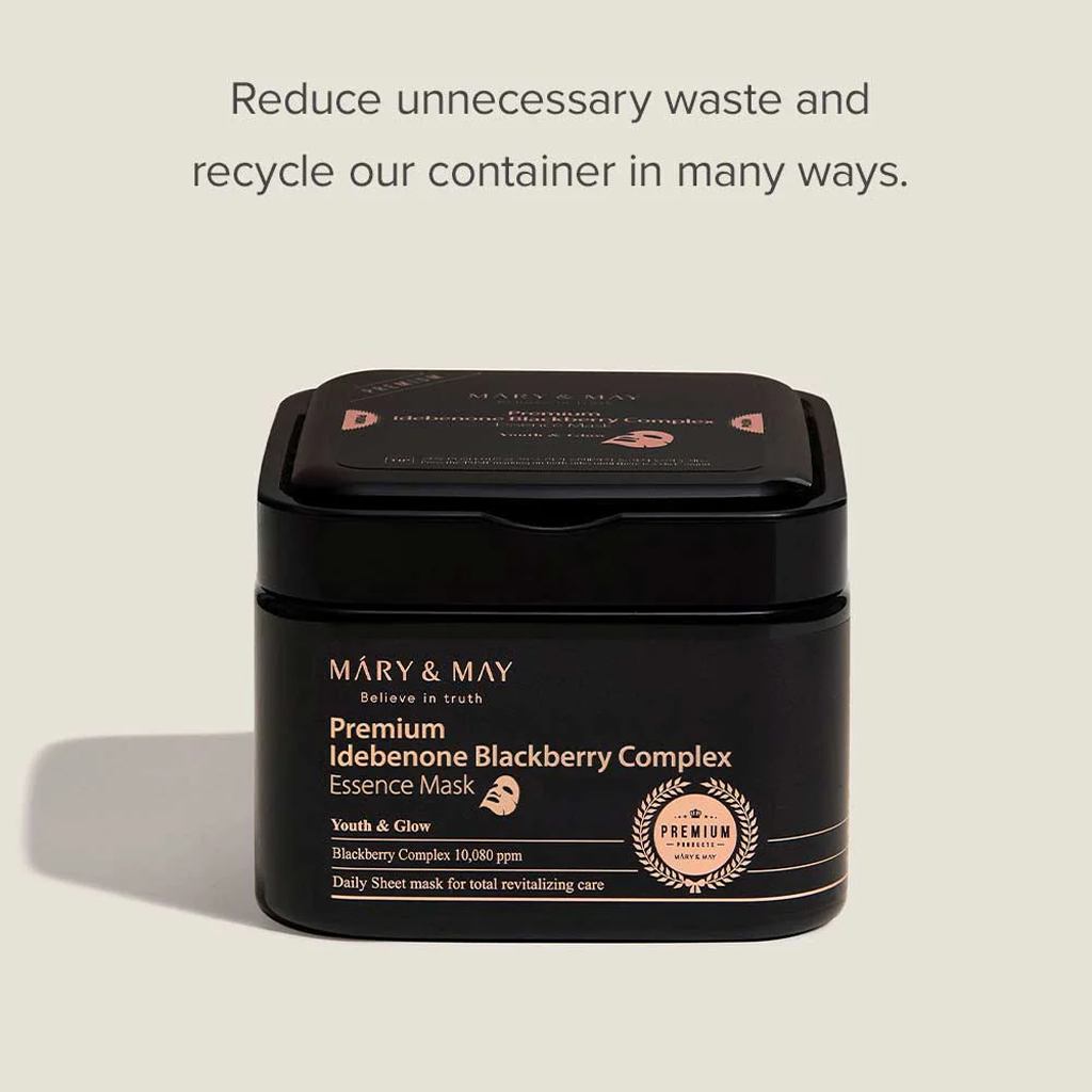 Mary & May Premium Idebenon Blackberry Complex Essence Mask 20 pcs