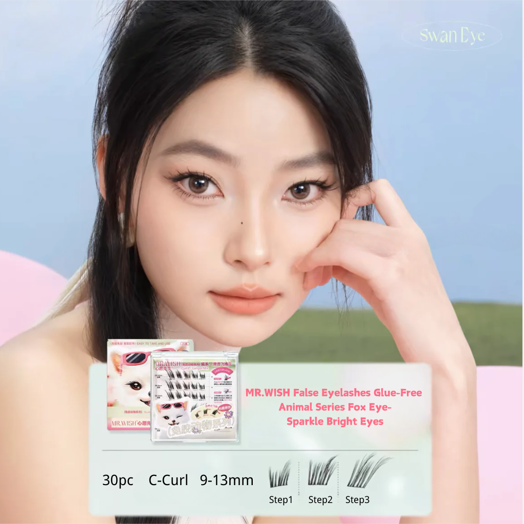 MR.WISH False Eyelashes Glue-Free Animal Series Fox Eye-Sparkle Bright Eyes