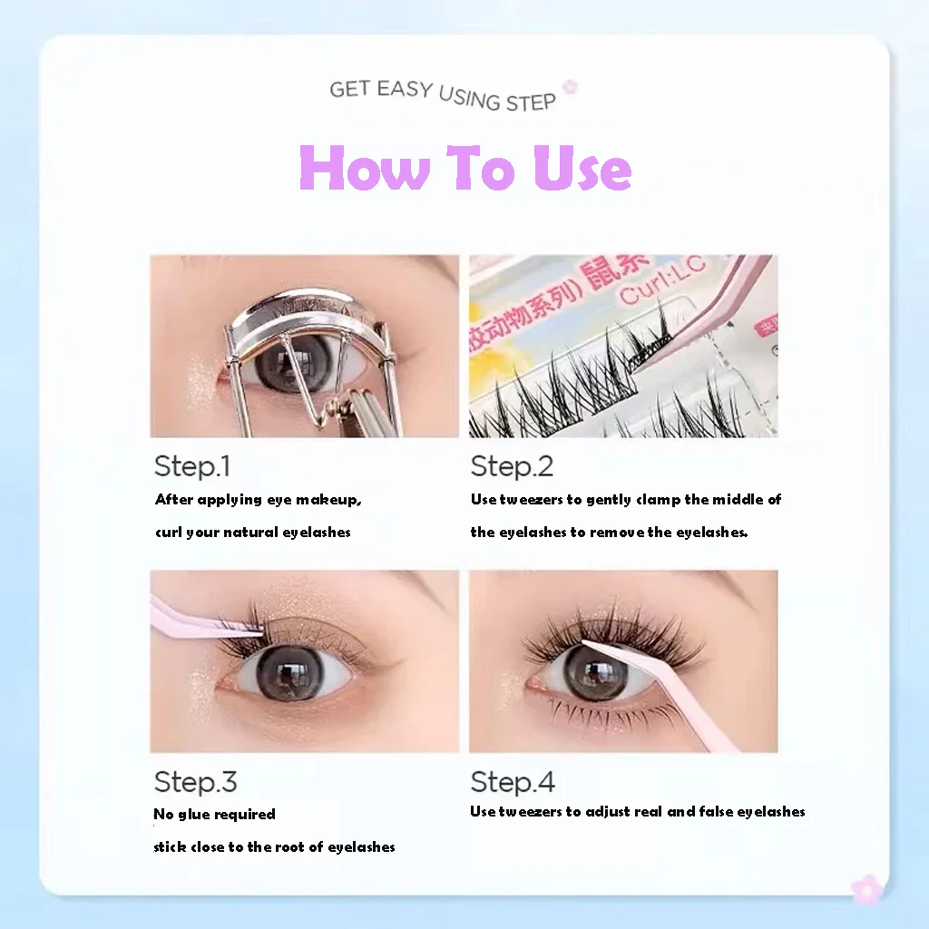 MR.WISH False Eyelashes Glue-Free Animal Series Fox Eye-Sparkle Bright Eyes