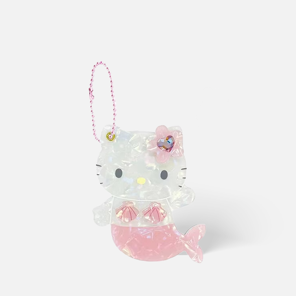 NIC Sanrio Hello Kitty Shell Mirror Keychain Mermaid 1 pc