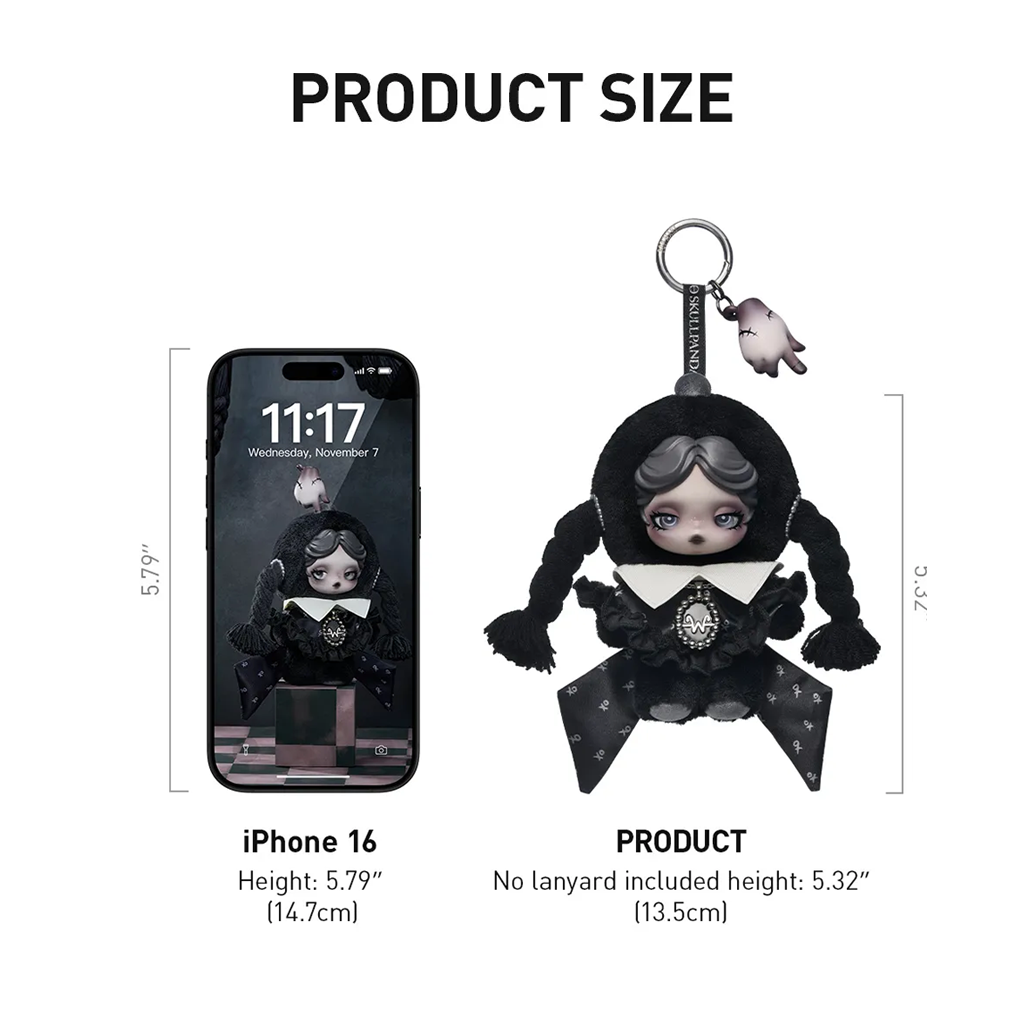 SKULLPANDA × Wednesday Plush(Classic Dress Version)