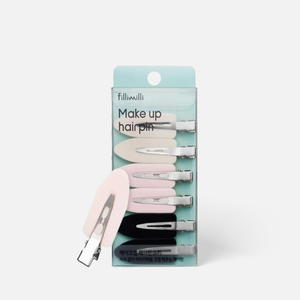 This crease-free makeup hair pin set holds hair securely without leaving marks.