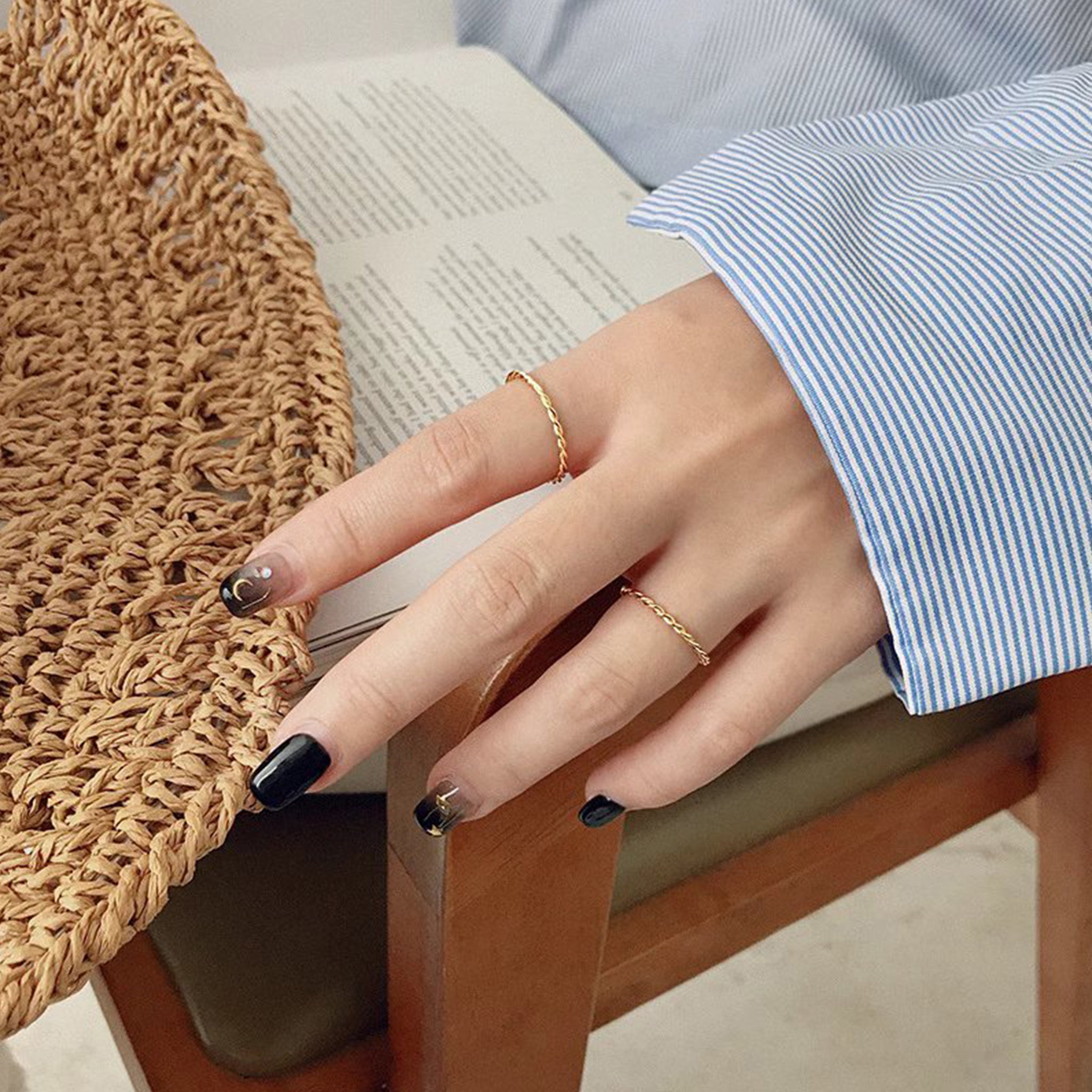 Two-Strand Twisted Rope Texture Ring