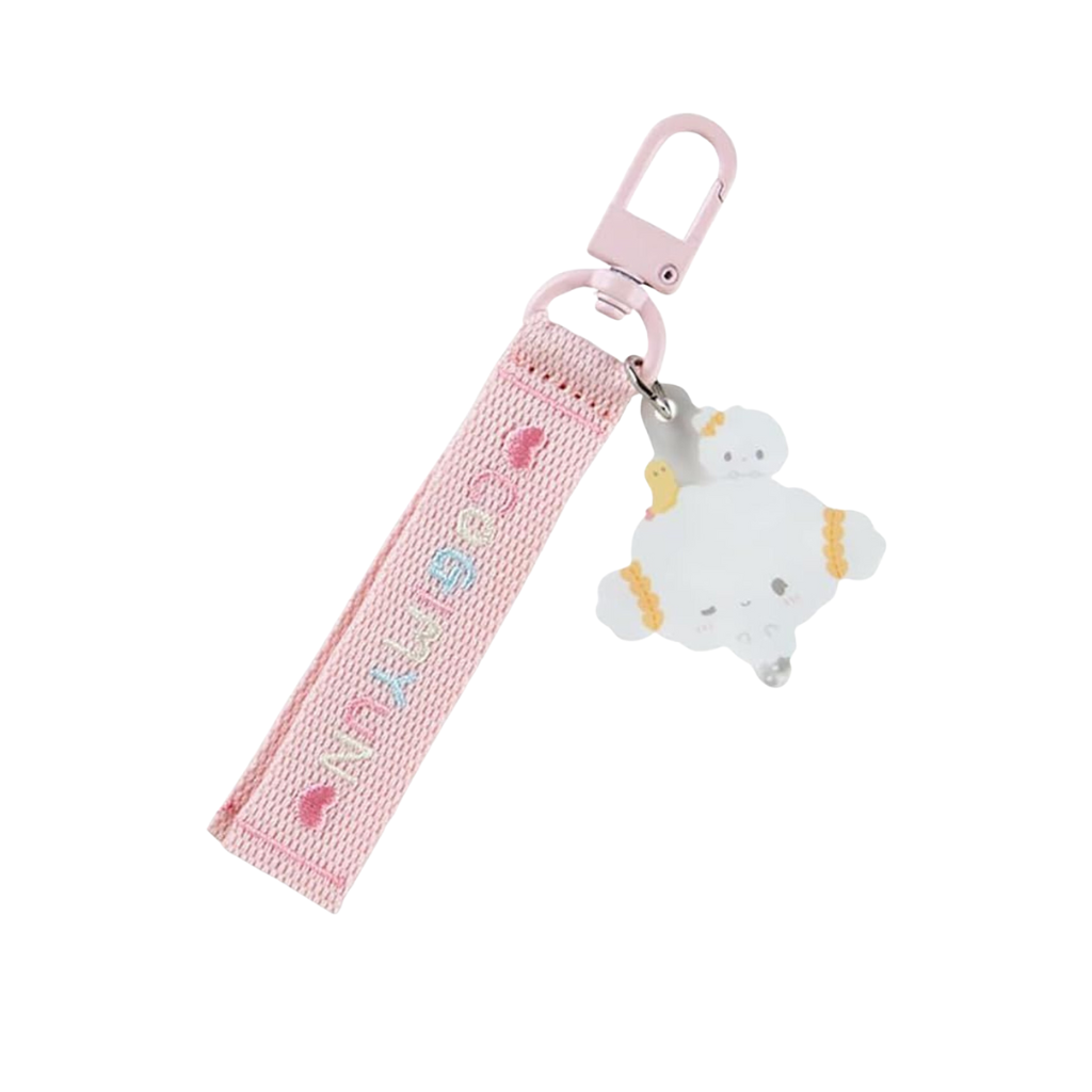 Add a touch of Sanrio charm to your accessories with this beautifully crafted embroidered keychain.