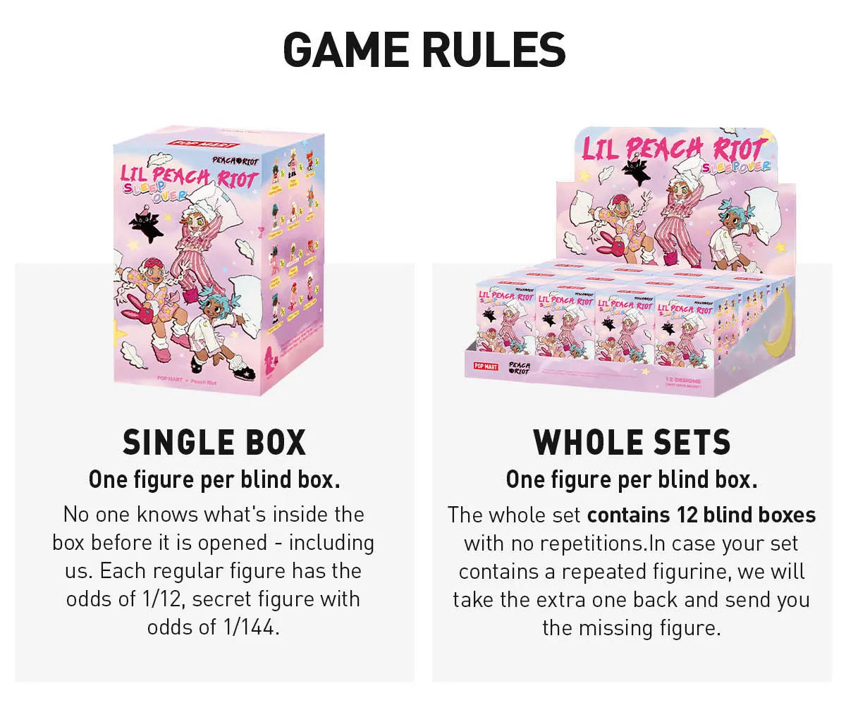POP MART  Lil Peach Riot Sleepover Series Figures Blind box