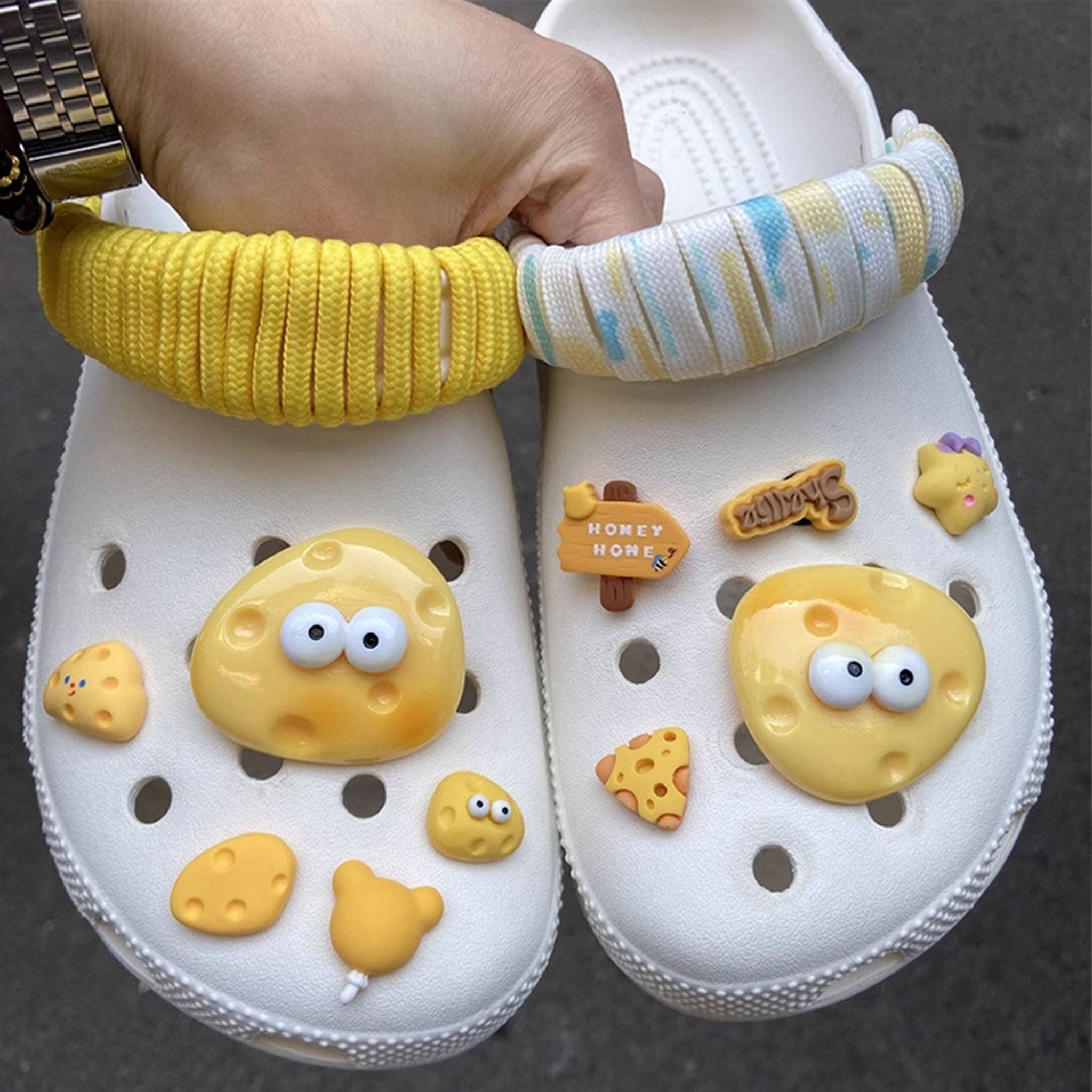 Cute Yellow Cheese Crocs Shoes Charms 1pack