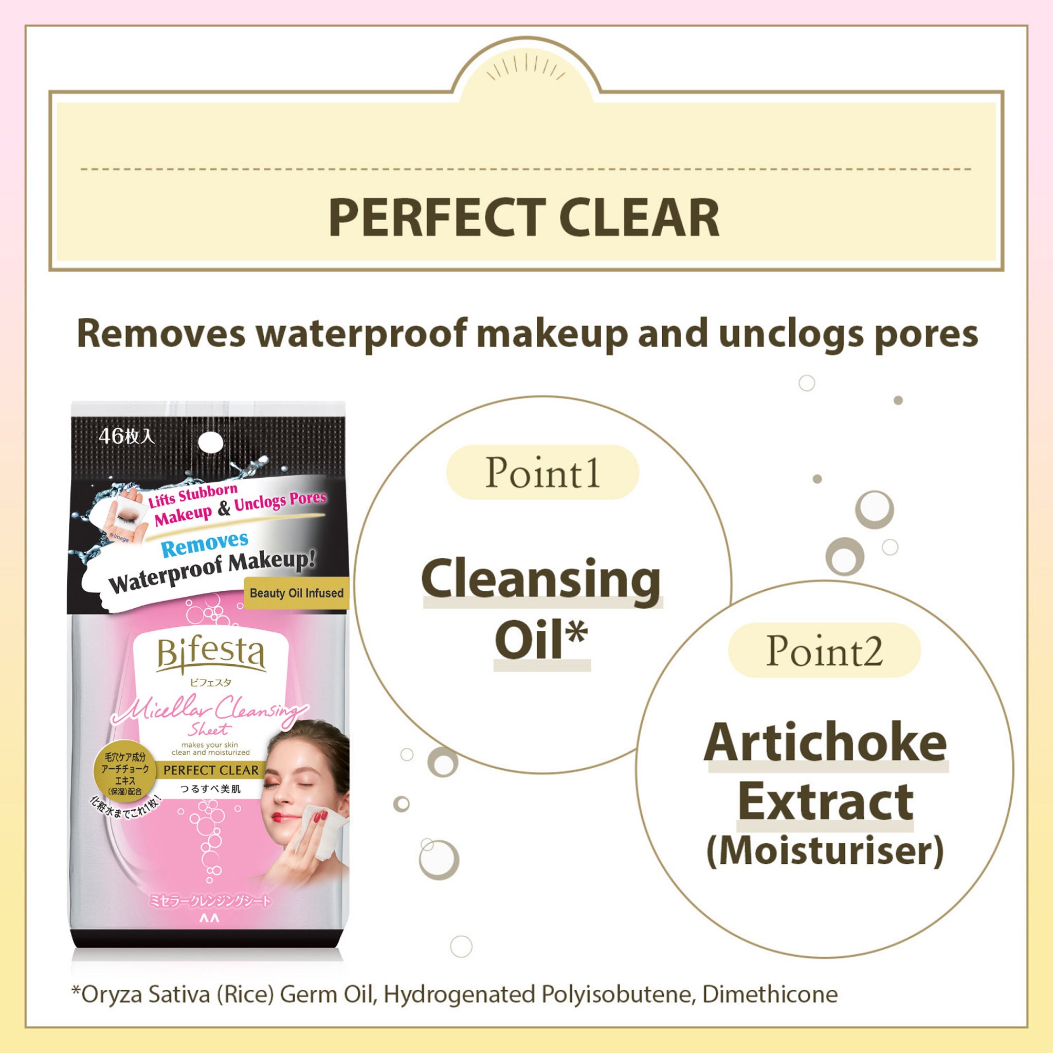 mandom BIFESTA Cleansing Sheet Perfect Clear 1bag