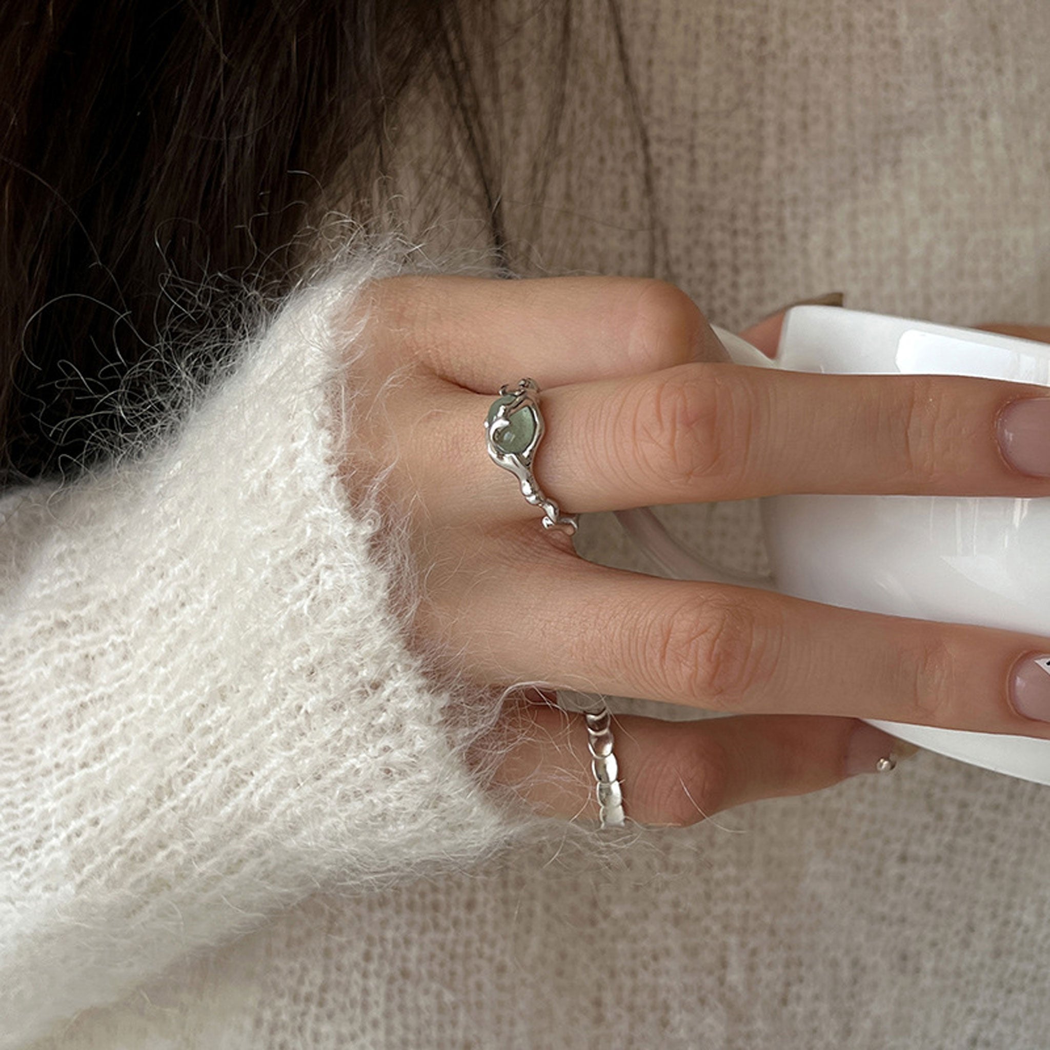 Geometric Fish Scale Tail Ring