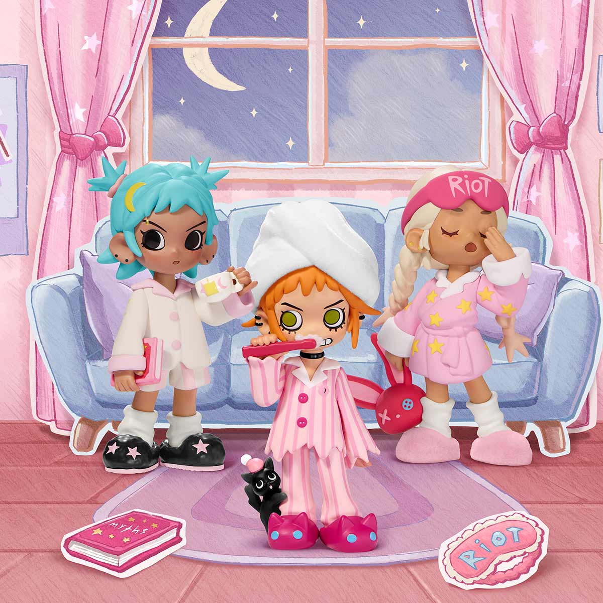 POP MART  Lil Peach Riot Sleepover Series Figures Blind box
