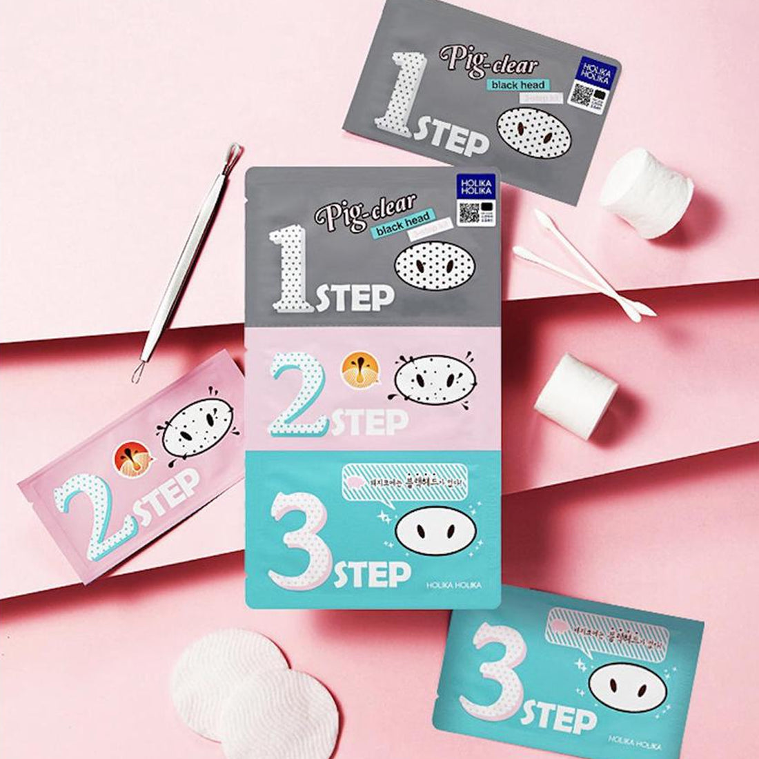 HOLIKA HOLIKA Pig Clear Black Head 3-Step Kit Set 1pc