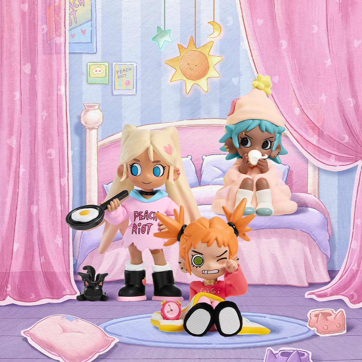 POP MART  Lil Peach Riot Sleepover Series Figures Blind box
