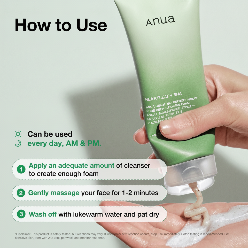 Anua Heartleaf Quercetinol Pore Deep Cleansing Foam 150ml