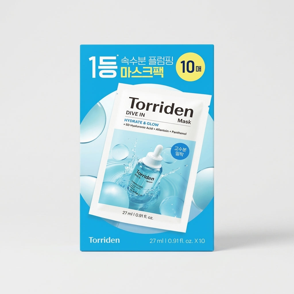 Torriden DIVE-IN 微分子玻尿酸保湿面膜 10 片
