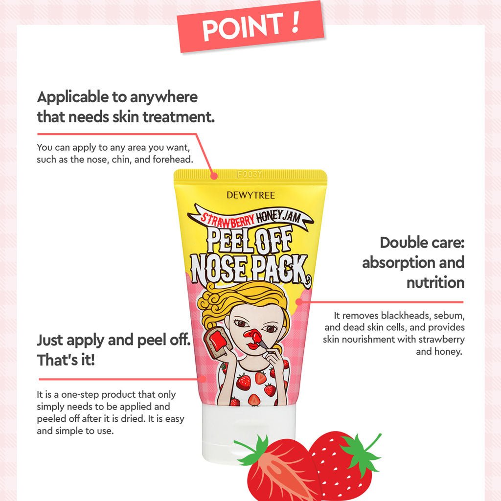 DEWYTREE Strawberry Honey Jam Peel Off Nose Pack 70ml