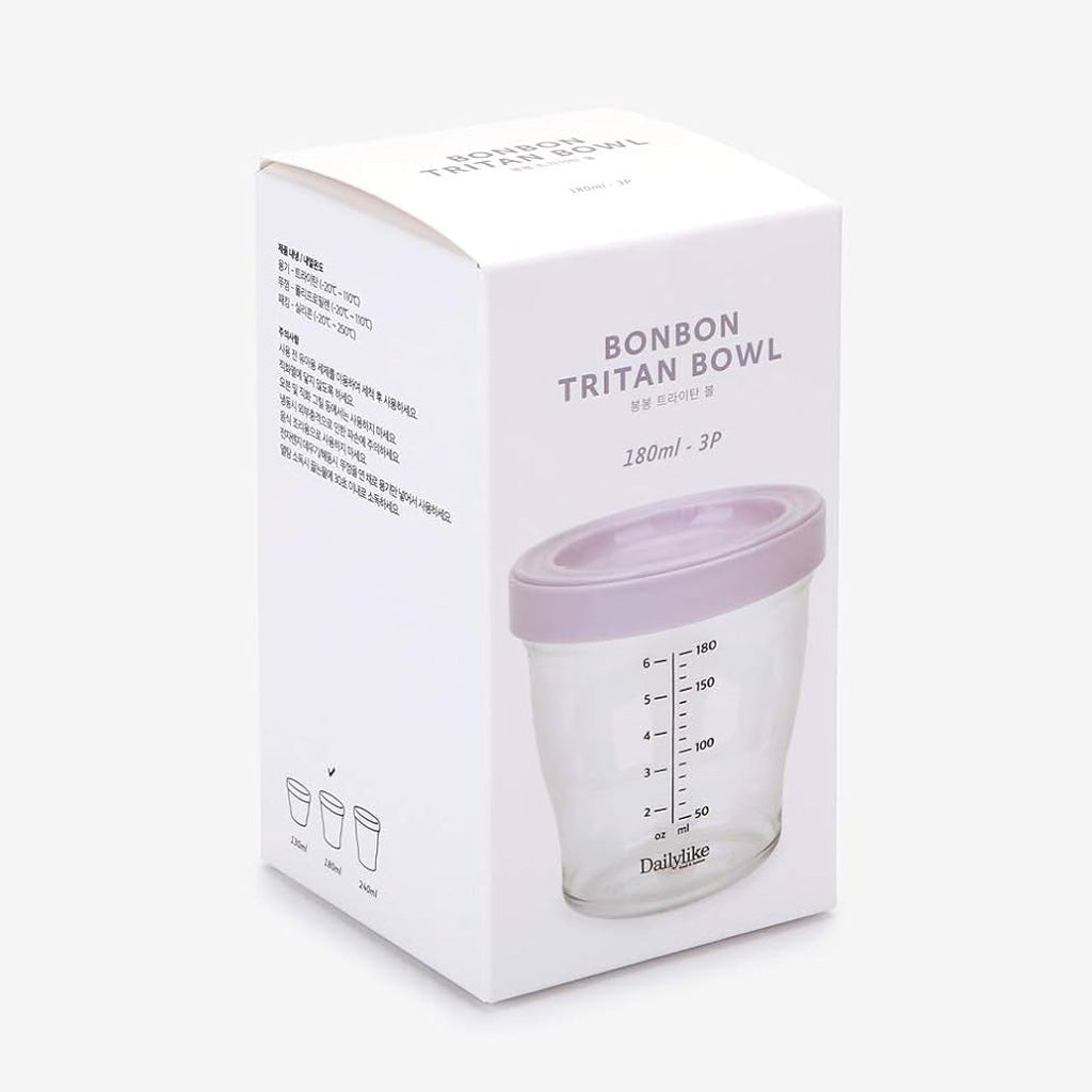 Dailylike BONBON Tritan Baby Food Storage Containers with Lids 180ml*3