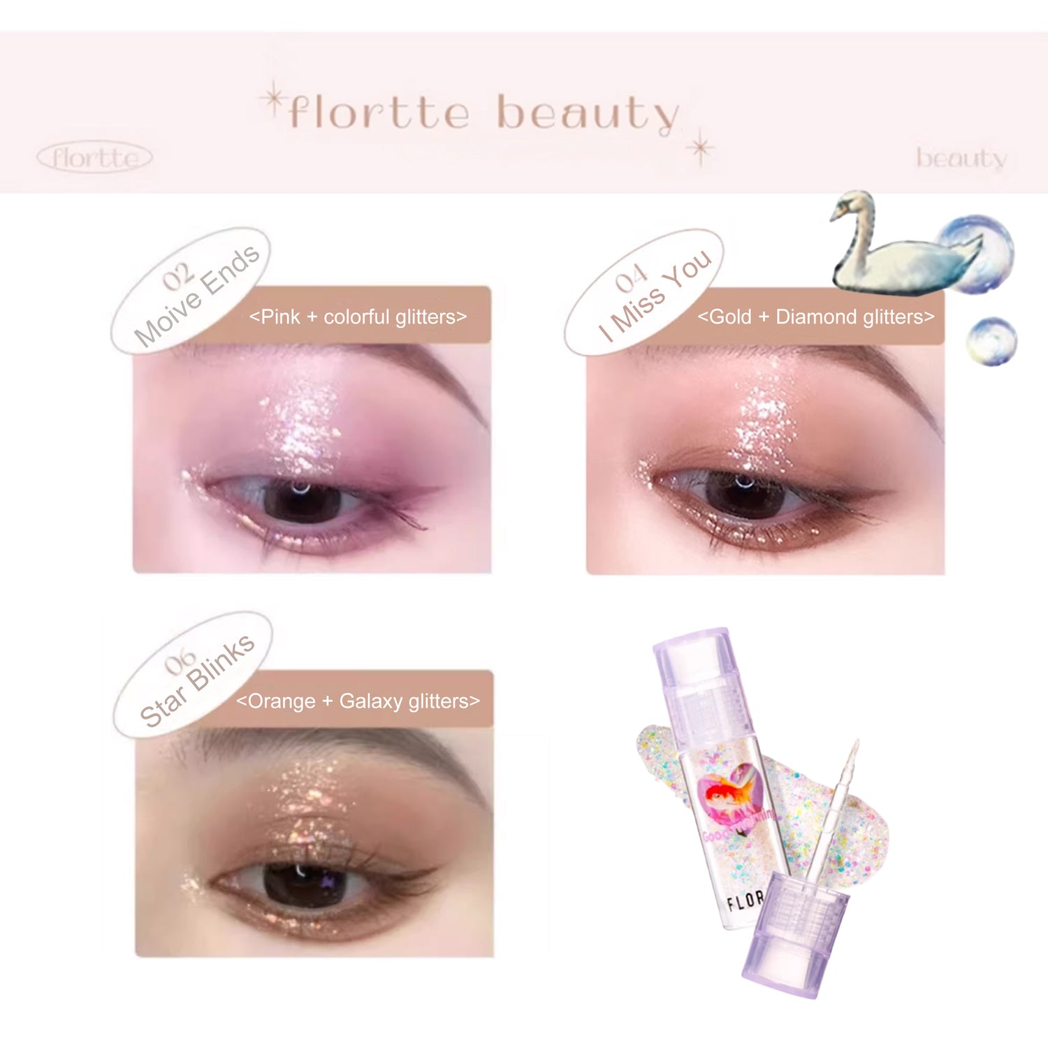 FLORTTE Heart Attack Liquid Eyeshadow (Shiny)