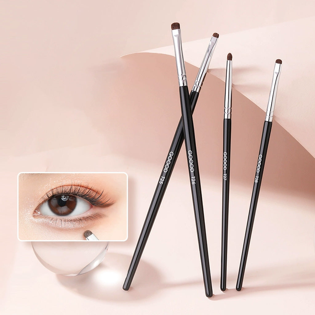It is a finely crafted tool designed for precise eyeshadow application and blending.