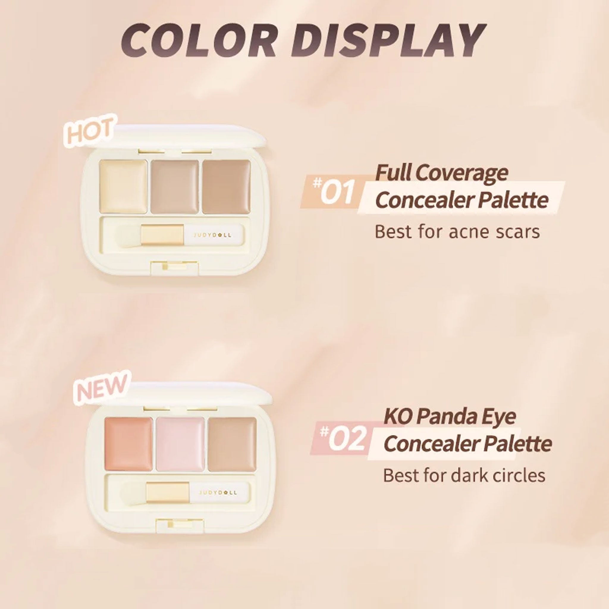 JUDYDOLL Three-Shades Concealer Palette 2.7g