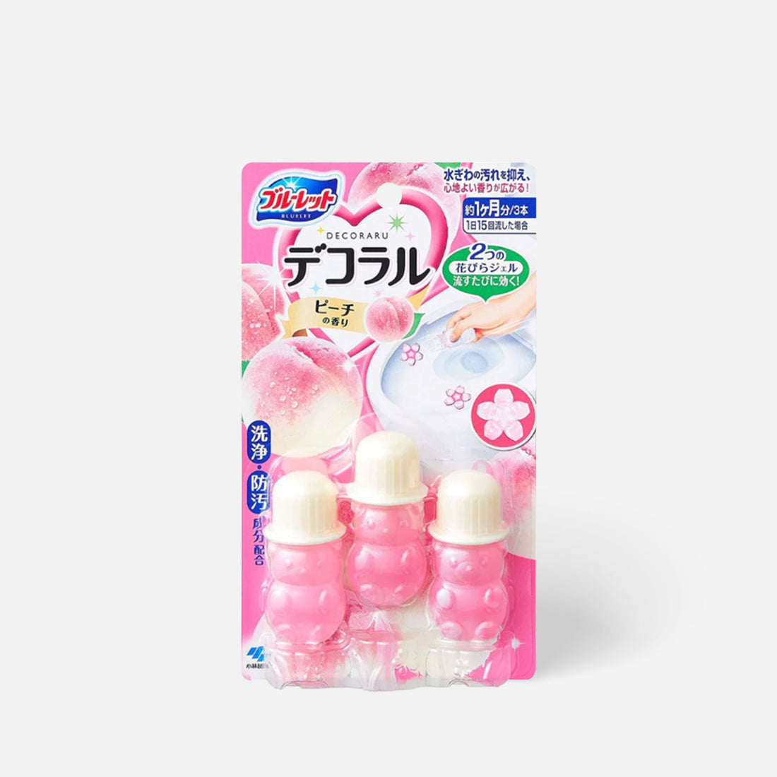 KOBAYASHI Bluelet Decoral Toilet Cleaning Gel Relaxing Aroma Fragrance 3pcs