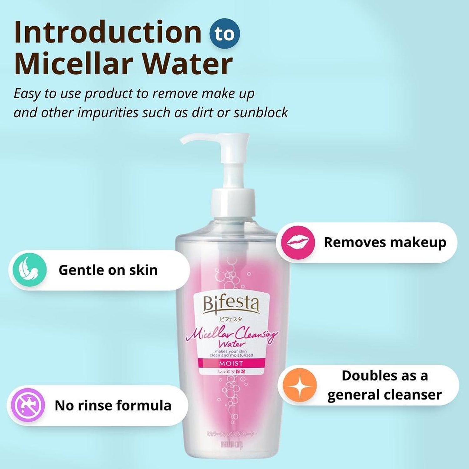 mandom Bifesta Micellar Cleansing Water Moist 400ml