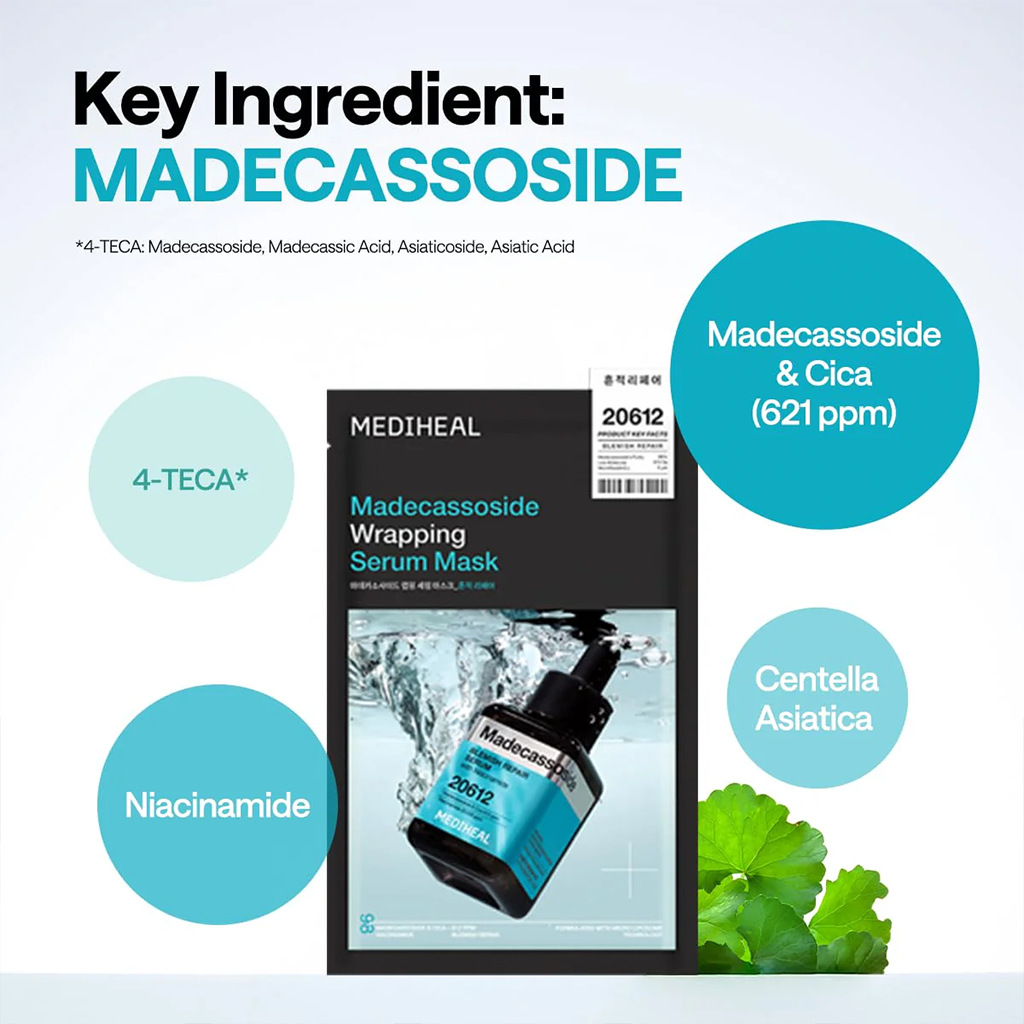 MEDIHEAL Madecassoside Wrapping Serum Mask 10pcs