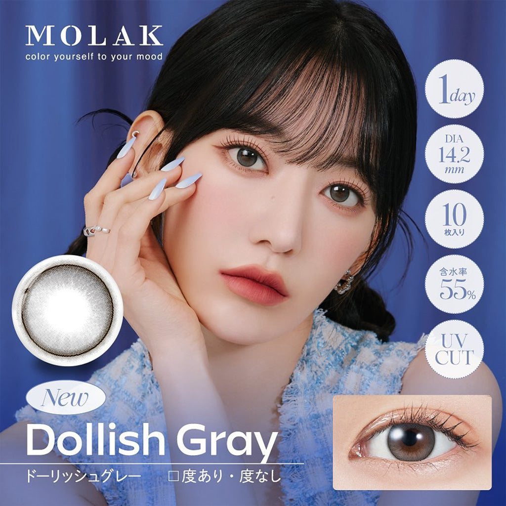 MOLAK 1Day Contact Lenses-Dollish Gray 10 pcs