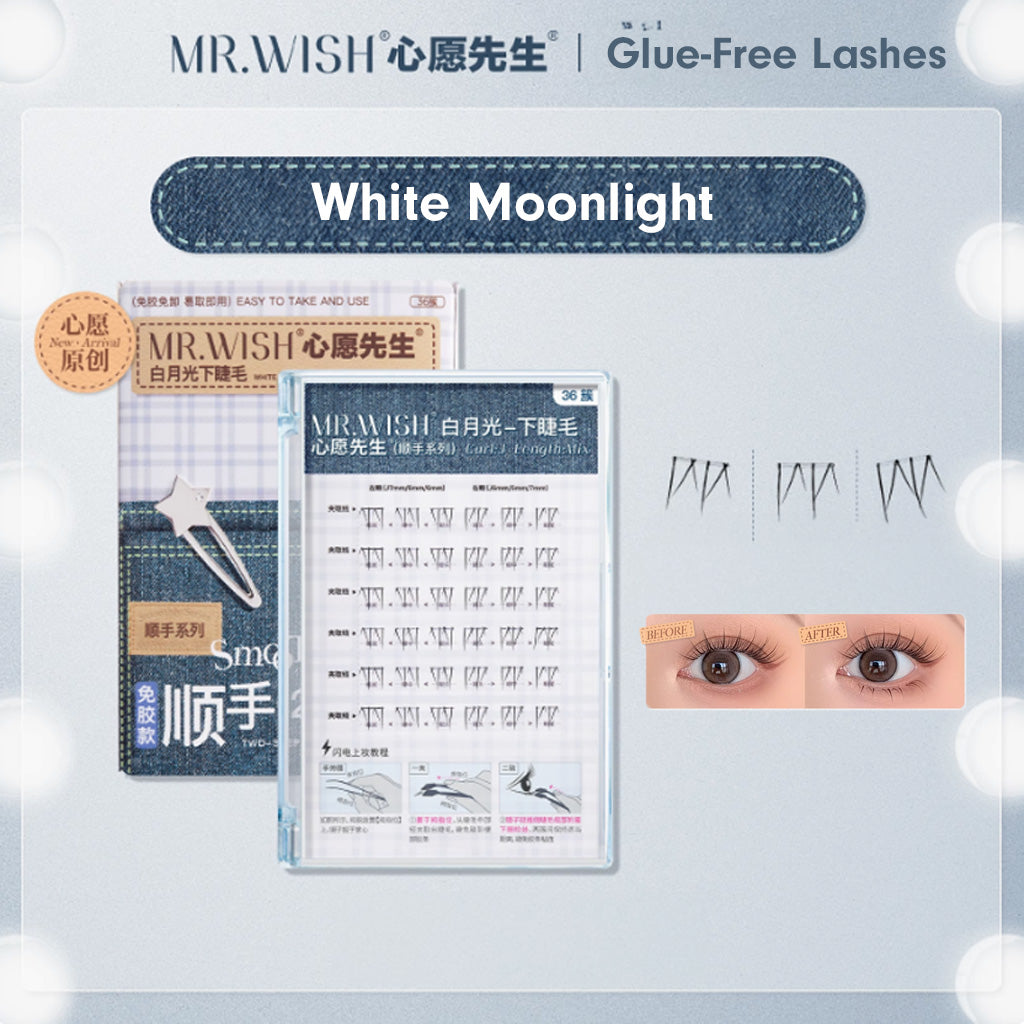 MR.WISH Glue-Free Lower False Eyelashes White Moonlight