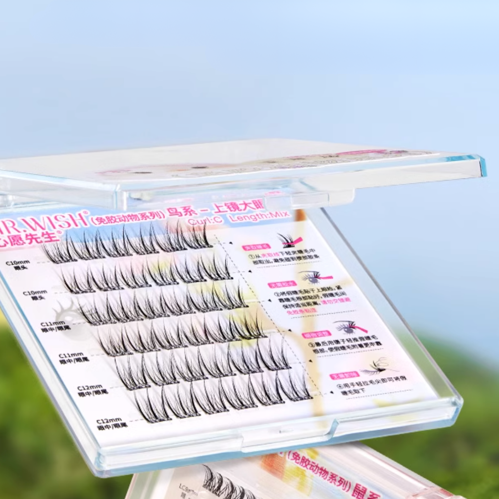 MR.WISH False Eyelashes Glue Free Animal Series Swan Eye