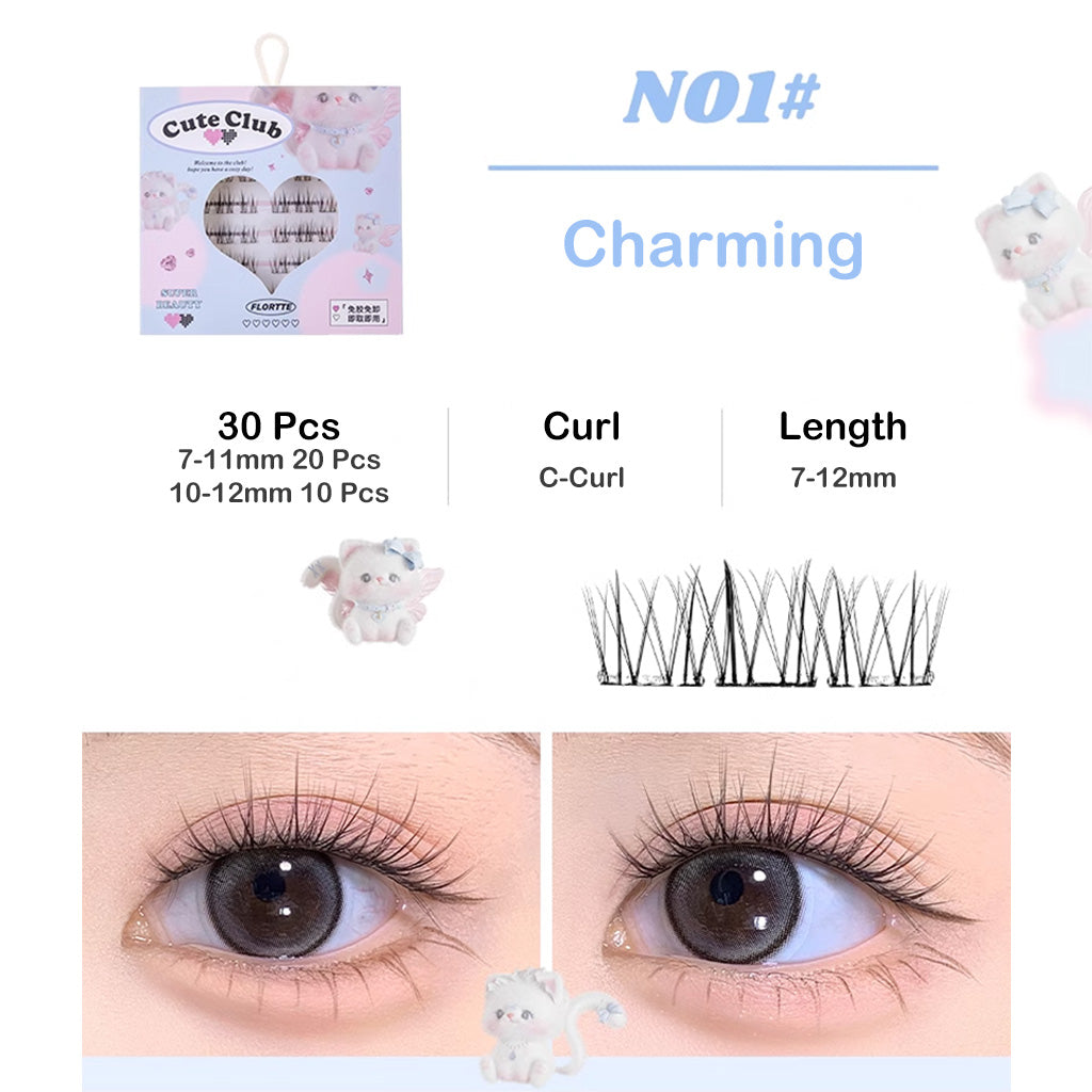 FLORTTE Self-Adhesive Glue Free False Eyelashes