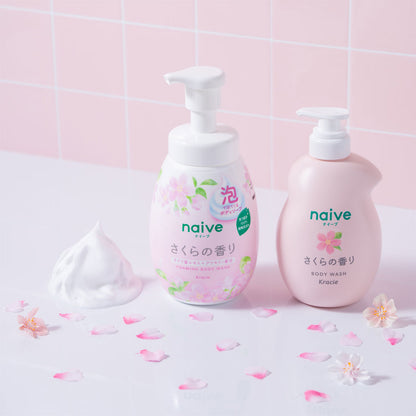 NAIVE 泡沫沐浴露 樱花香味 600ml