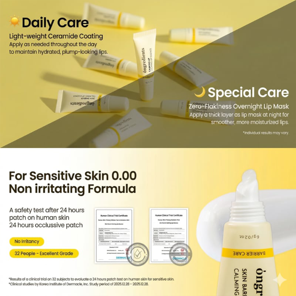 ONGREDIENTS Skin Barrier Calming Lip Essence