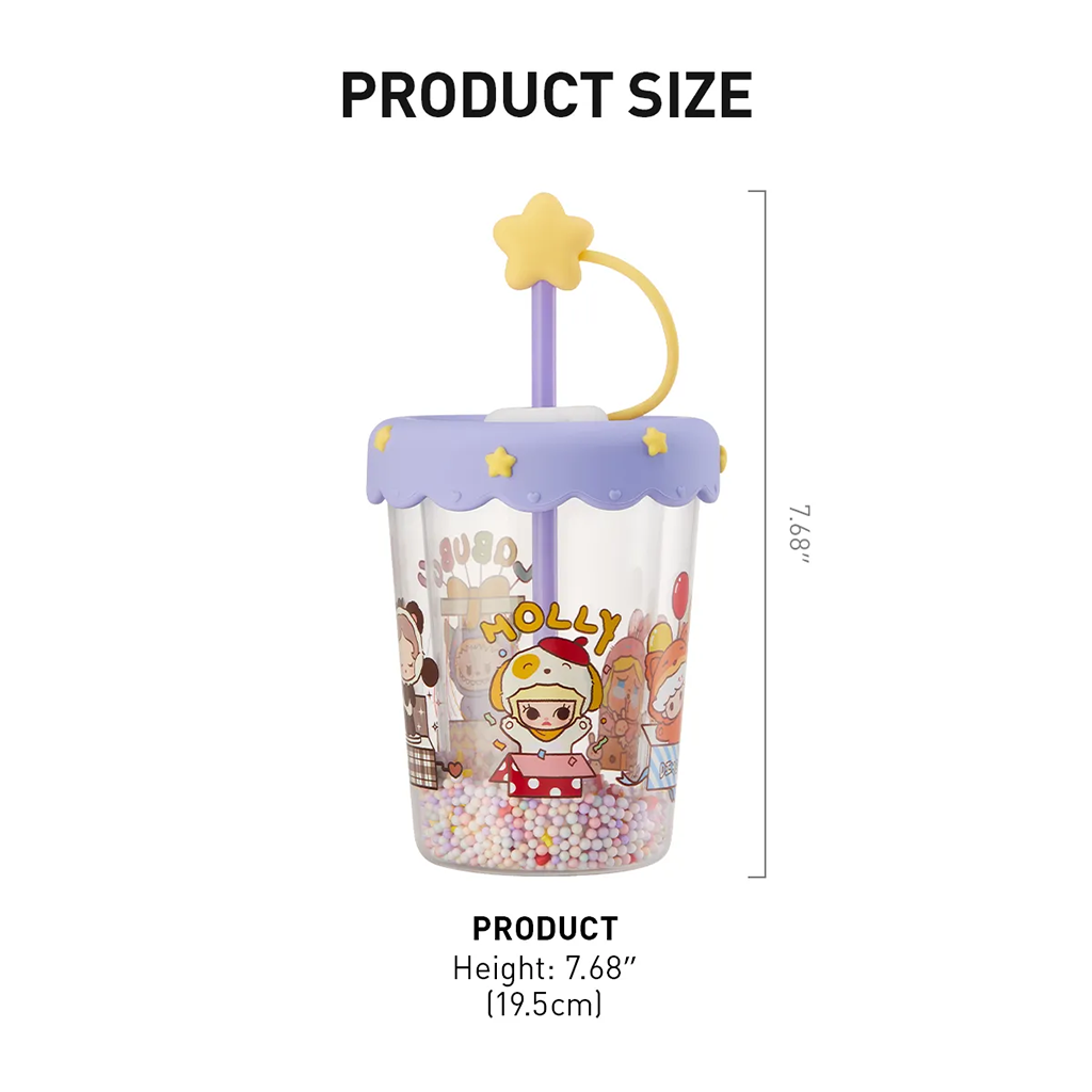 POP BEAN Pajama Party double layered shaking straw cup