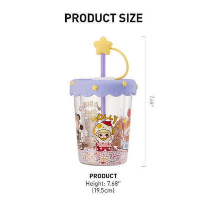 POP BEAN Pajama Party double layered shaking straw cup
