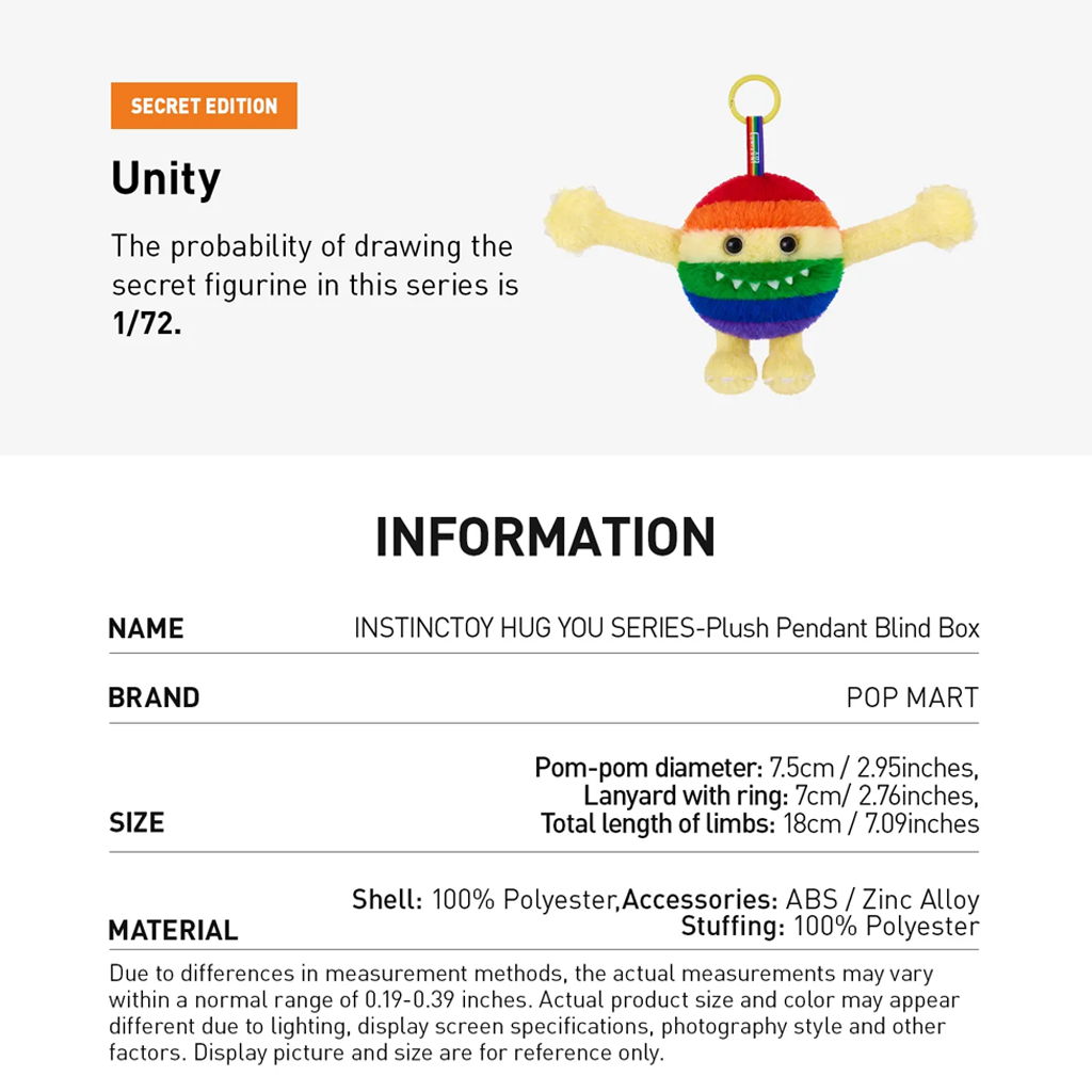 POP MART INSTINCTOY HUG YOU SERIES - Plush Pendant Blind Box