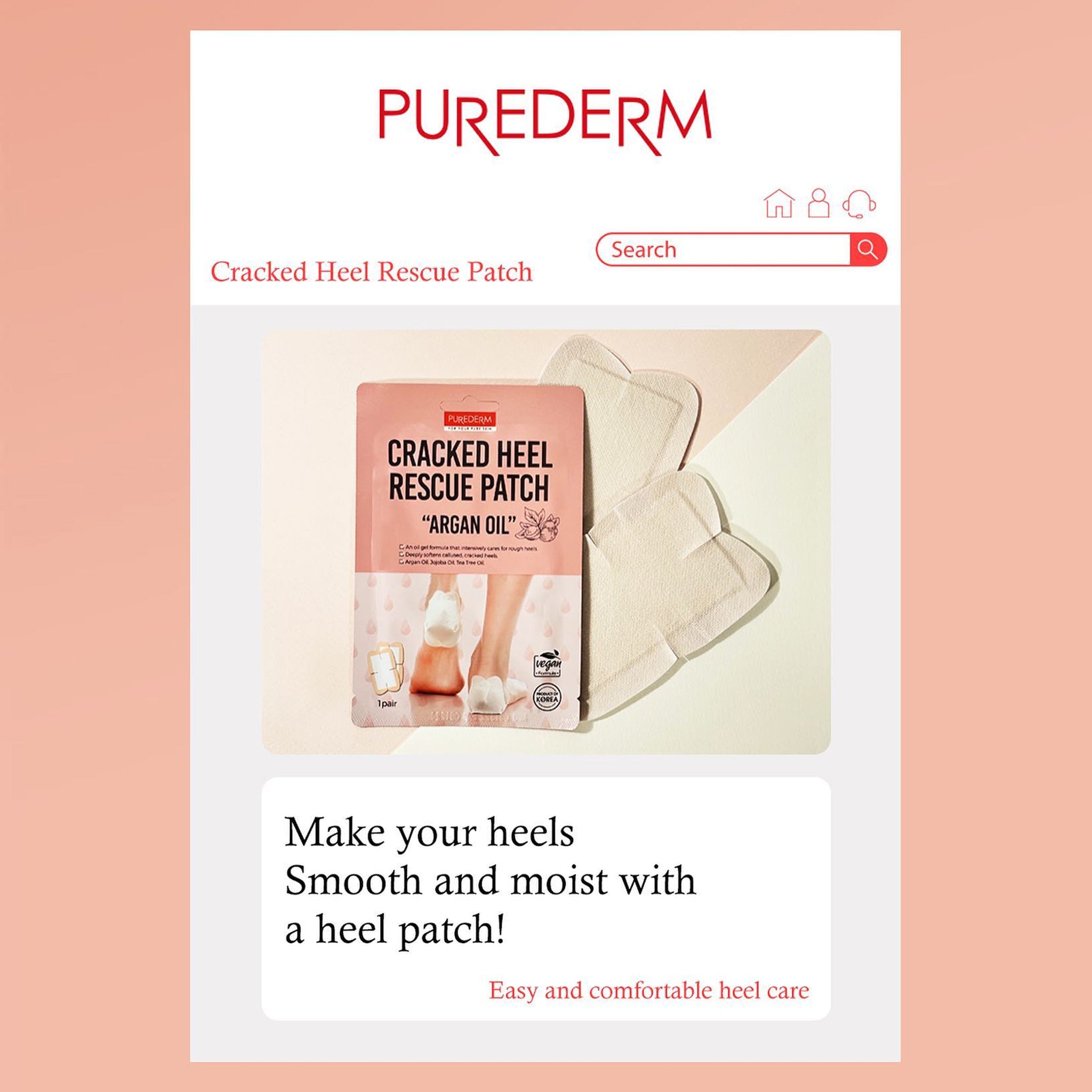 PUREDERM cracked heel rescue patch 1pair