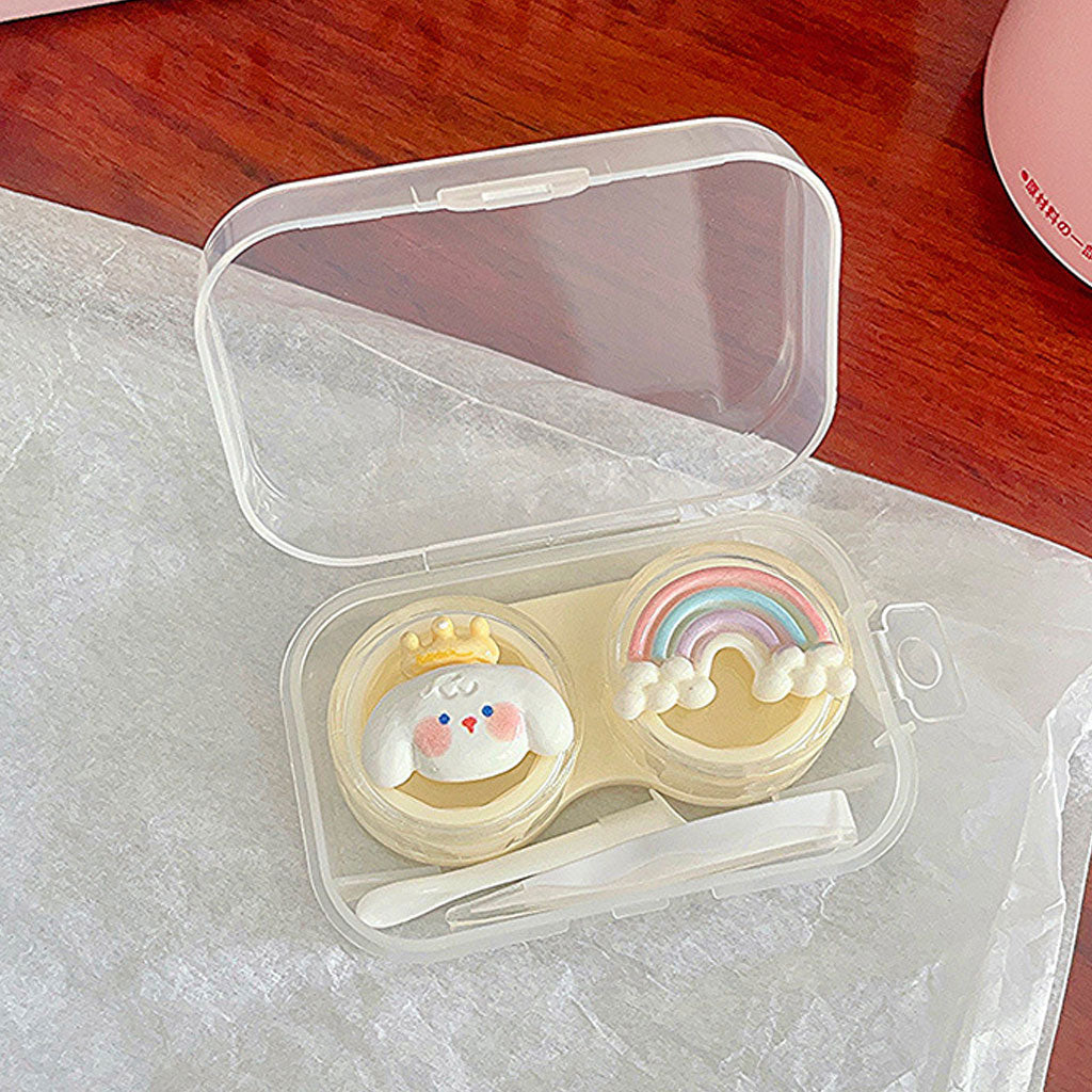 3D rainbow puppy shapes cute contact lens case