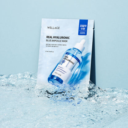 WELLAGE Real Hyaluronic Blue Ampoule Mask 5 Sheets