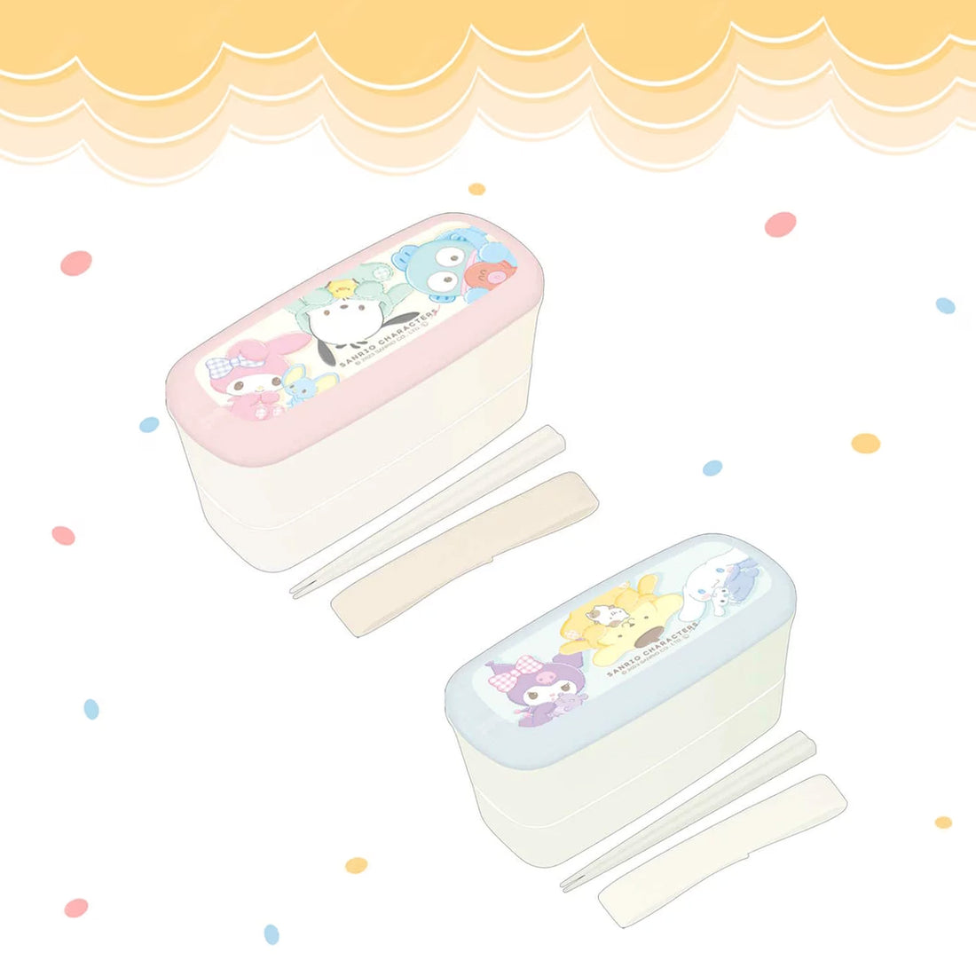 Sanrio Characters Antibacterial 2-tier lunch box