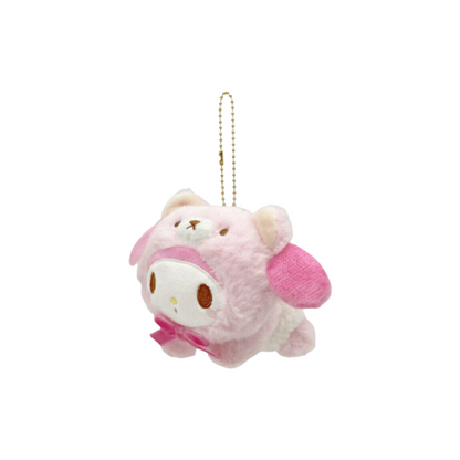  Featuring a beloved Sanrio character dressed in a cute baby bear outfit, this plush mascot holder is perfect for keeping small items organized while showcasing your love for Sanrio&