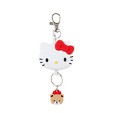 It is a whimsical and functional accessory designed to keep keys or small items easily accessible while showcasing the beloved Sanrio characters.  Hello Kitty.