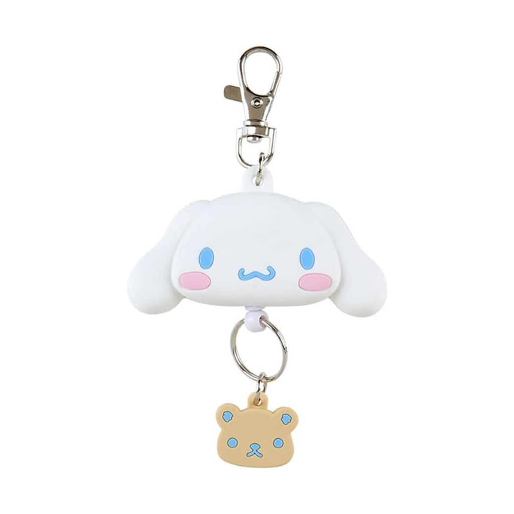 It is a whimsical and functional accessory designed to keep keys or small items easily accessible while showcasing the beloved Sanrio characters.  Cinnamoroll.