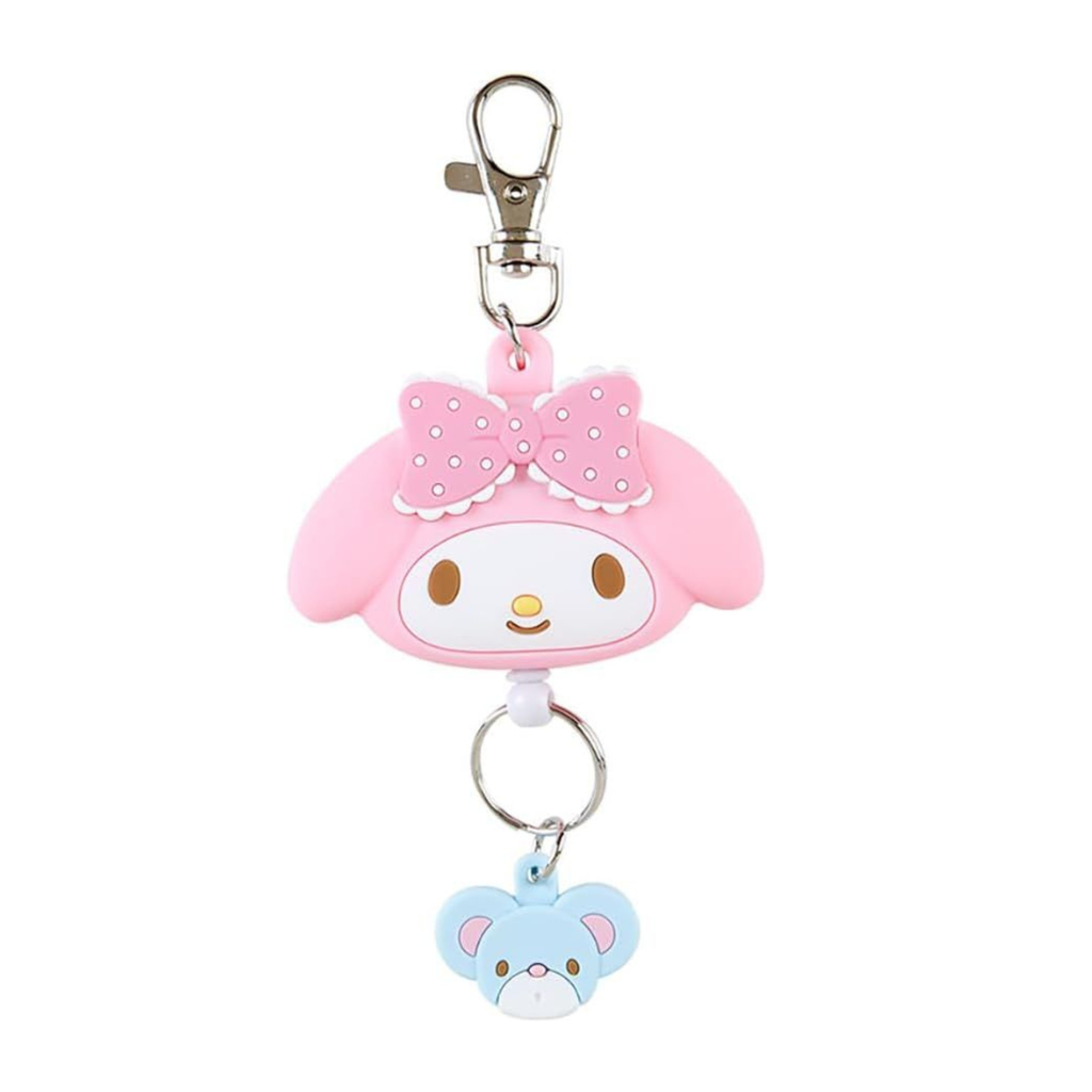 It is a whimsical and functional accessory designed to keep keys or small items easily accessible while showcasing the beloved Sanrio characters.  My Melody.